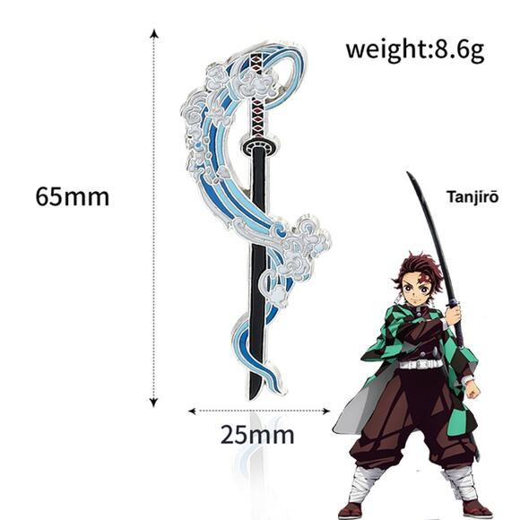 Demon Slayer Water Breathing Tanjiro's Sword Enamel Pins 84-2 - Picture 2 of 3